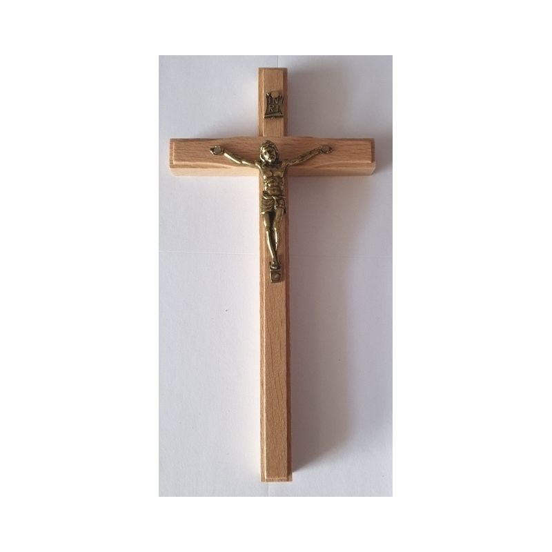 Krzyż drewniany na ścianę - 8 cm x 16 cm, jasny brąz (7) - Krzyż drewniany na ścianę - 8 cm x 16 cm, jasny brąz (7)