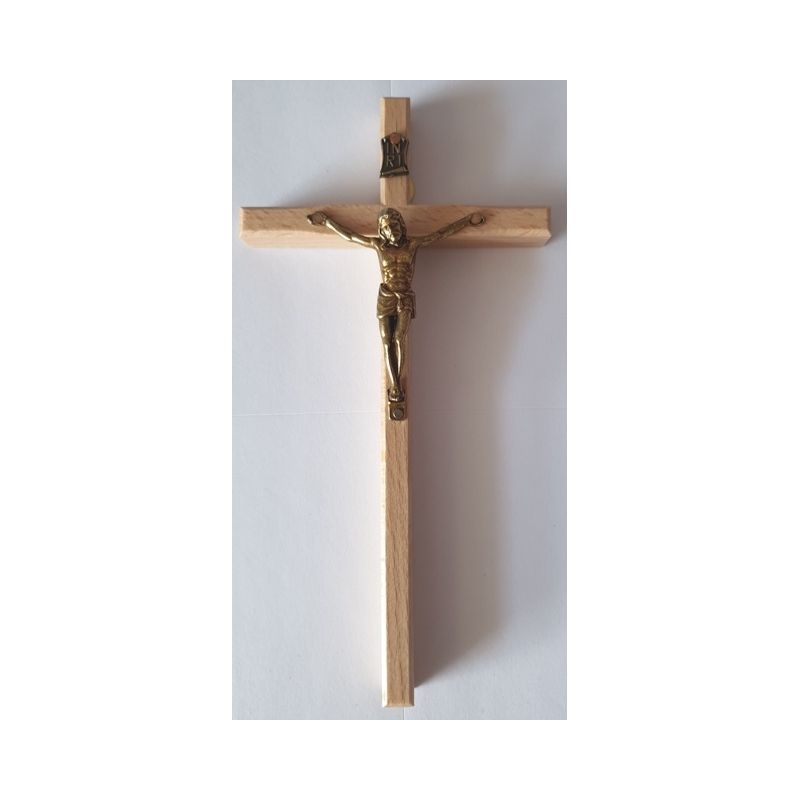 Krzyż drewniany na ścianę - 8 cm x 15,5 cm, jasny brąz (8) - Krzyż drewniany na ścianę - 8 cm x 15,5 cm, jasny brąz (8)