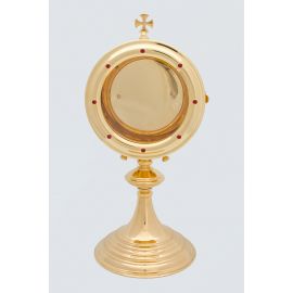 Kustodia na dużą hostię, mosiężna, pozłacana - 36 cm - KUSTODIA
