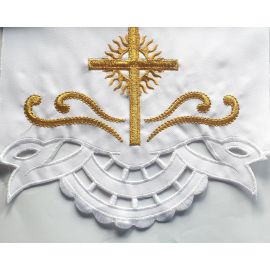 Obrus ołtarzowy haftowany - wzór eucharystyczny (116) - zdjęcie 2 - Obrus ołtarzowy haftowany - wzór eucharystyczny (116)
