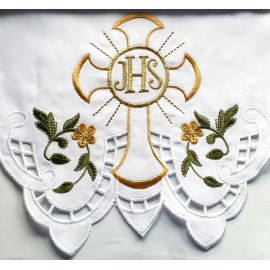 Obrus ołtarzowy haftowany - wzór eucharystyczny (135) - zdjęcie 2 - Obrus ołtarzowy haftowany - wzór eucharystyczny (135)