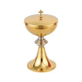 Puszka na komunikanty, gładka, złocona 18,5 cm (01)