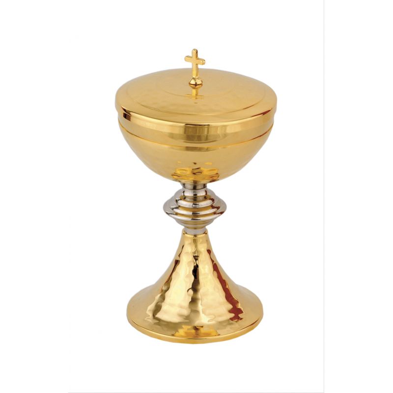 Puszka na komunikanty z ozdobnym młotkowaniem 18,5 cm (02) - Puszka na komunikanty z ozdobnym młotkowaniem 18,5 cm (02)