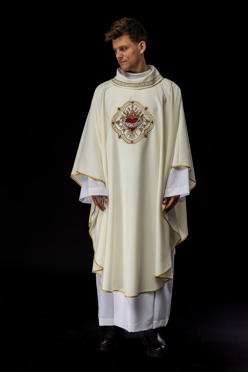 Ornat haftowany- symbol Serca Maryi (126H) - zdjęcie 2