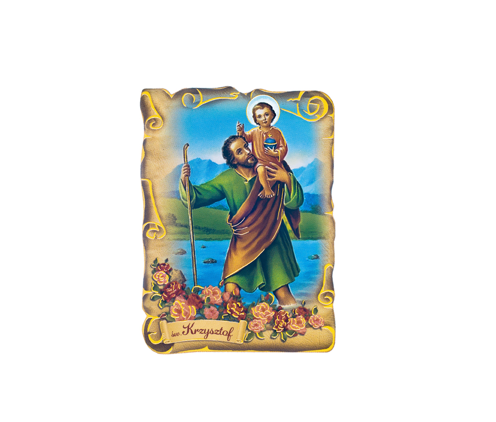 Magnes metalizowany - Święty Krzysztof - ŚWIĘTY KRZYSZTOF