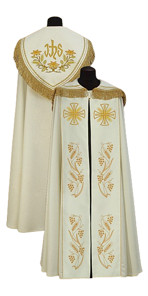 Kapa ecru haftowana - KAPY LITURGICZNE