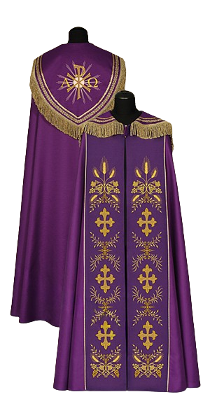 Kapa fioletowa haftowana - KAPY LITURGICZNE