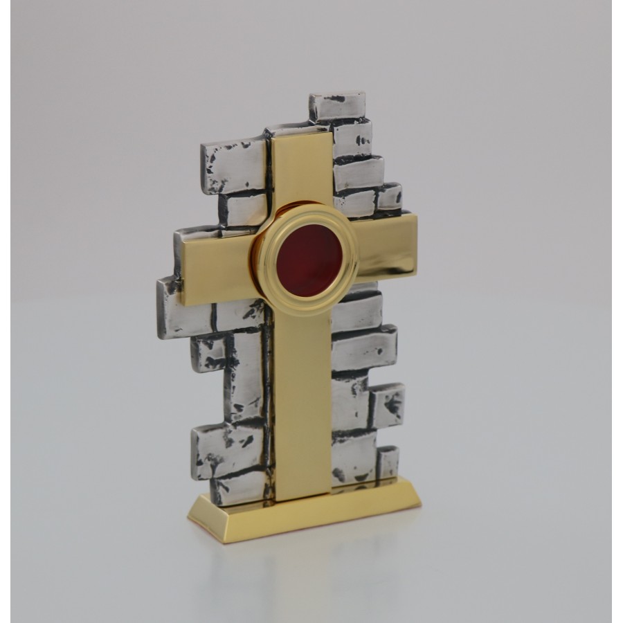 Relikwiarz w kształcie krzyża 19 cm - św. Maksymilian Kolbe - Brak kategorii