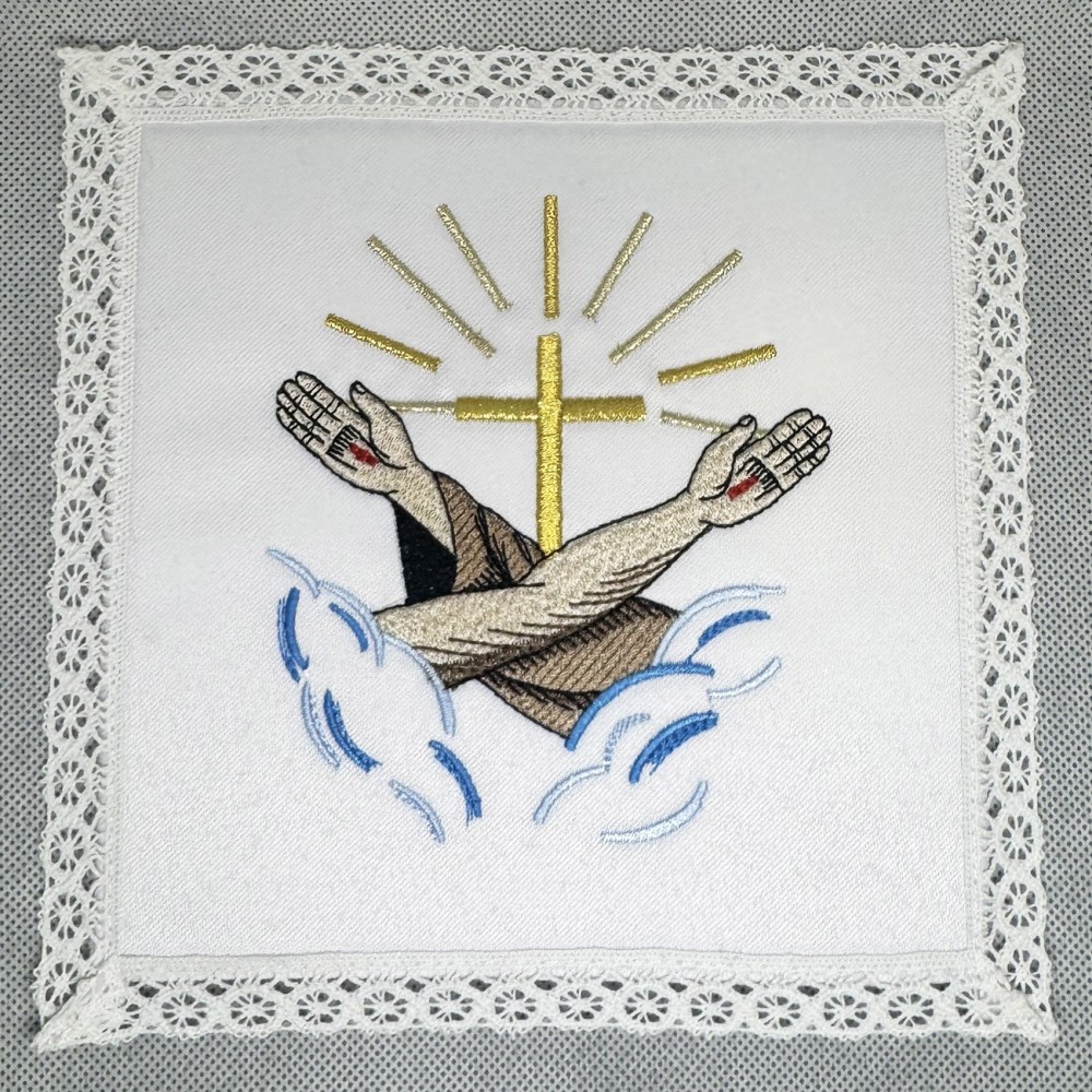 Komplet ornat haftowany, stuła, bielizna kielichowa, palka - Święty Franciszek - zdjęcie 3