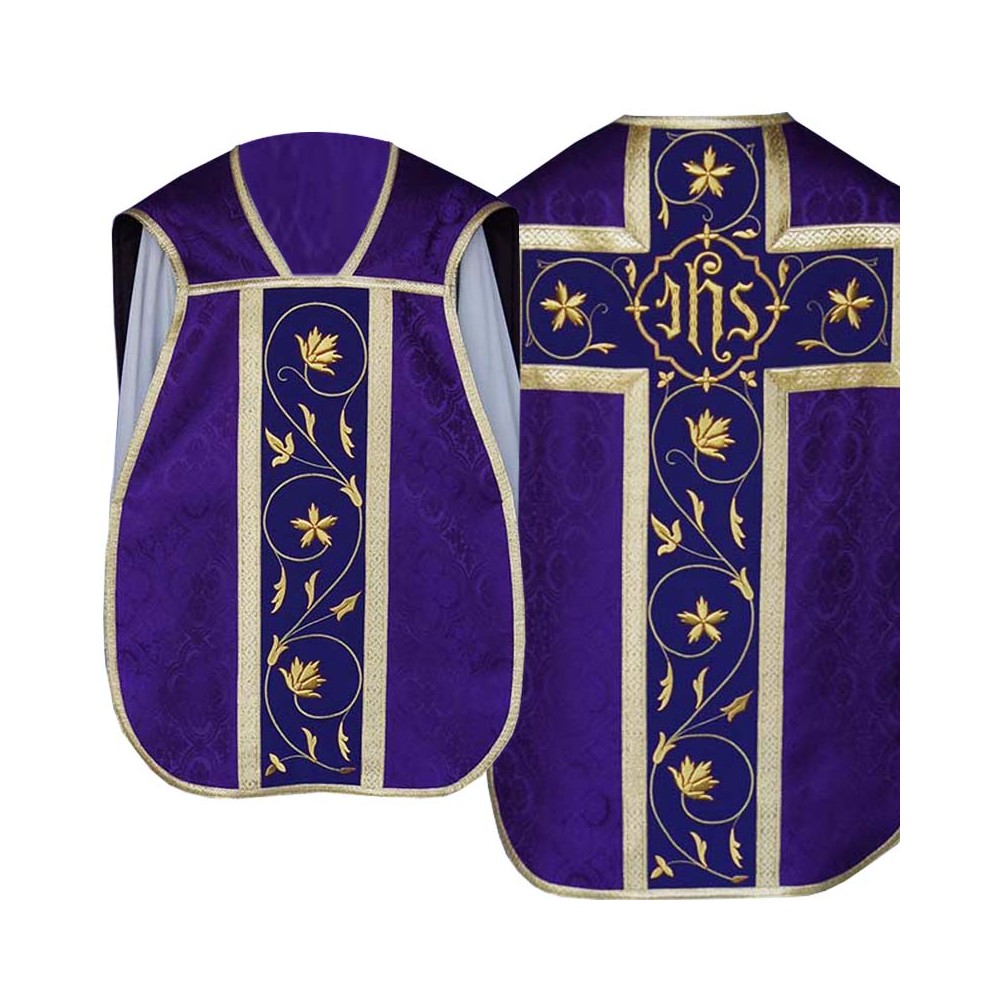 Ornat rzymski IHS - kolory liturgiczne, żakard (34) - zdjęcie 10