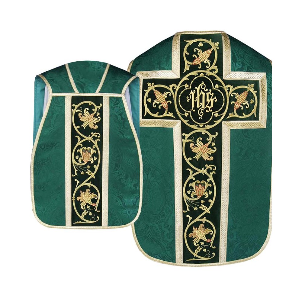 Ornat rzymski IHS - kolory liturgiczne, żakard (35) - zdjęcie 20
