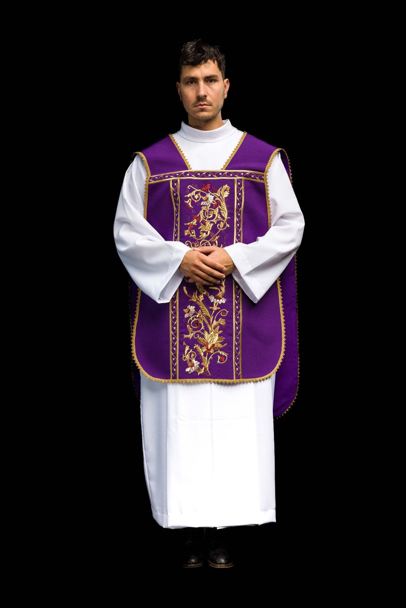 Ornat rzymski haftowany IHS - kolory liturgiczne (40) - zdjęcie 2