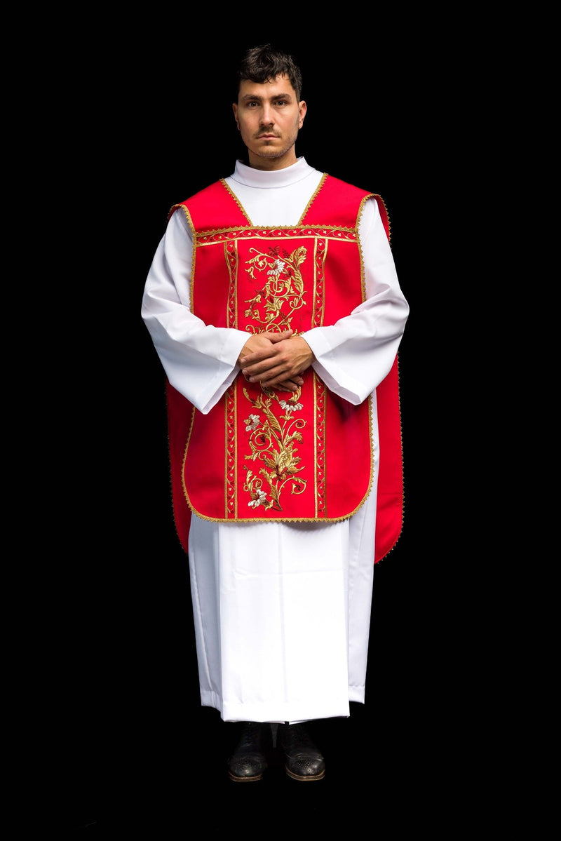 Ornat rzymski haftowany IHS - kolory liturgiczne (40) - zdjęcie 5