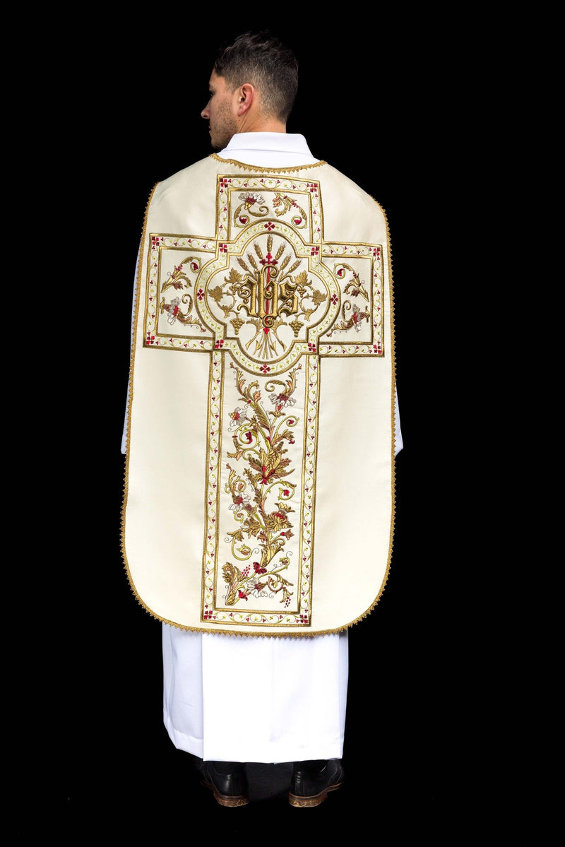 Ornat rzymski haftowany IHS - kolory liturgiczne (40) - zdjęcie 8