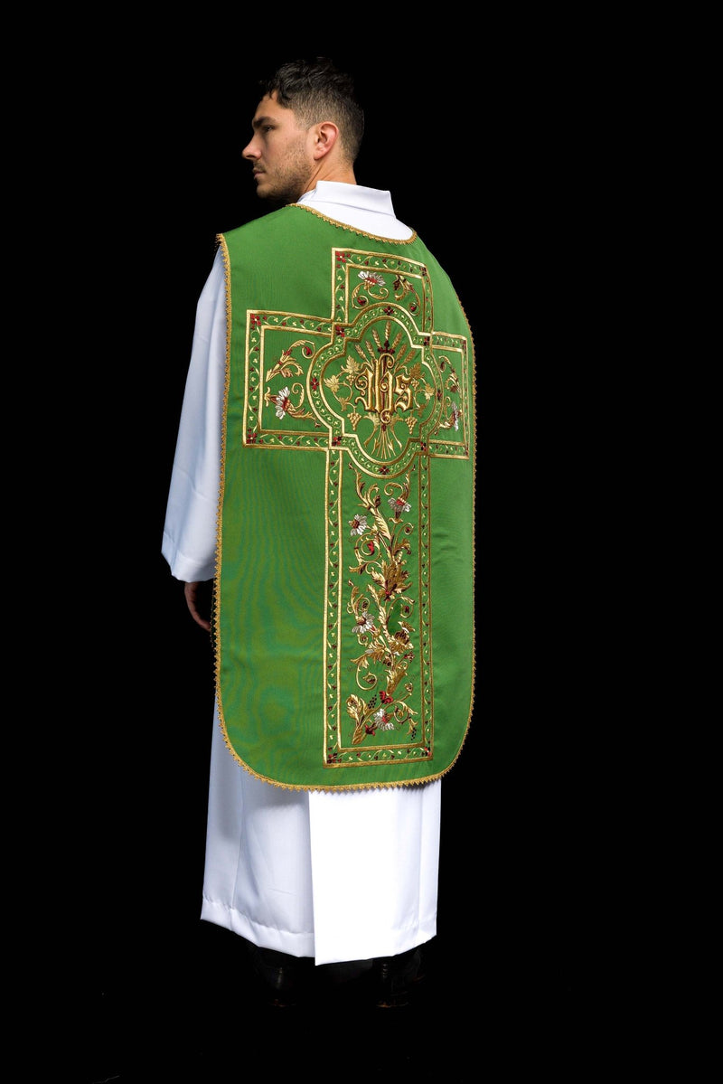 Ornat rzymski haftowany IHS - kolory liturgiczne (40) - zdjęcie 9