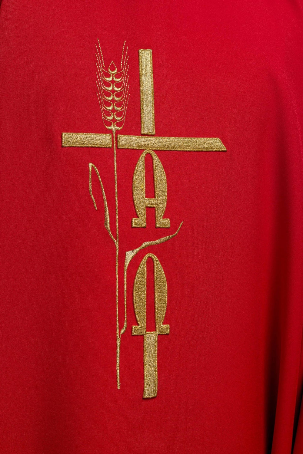 Ornat haftowany Alfa Omega- czerwony (H6) - zdjęcie 4