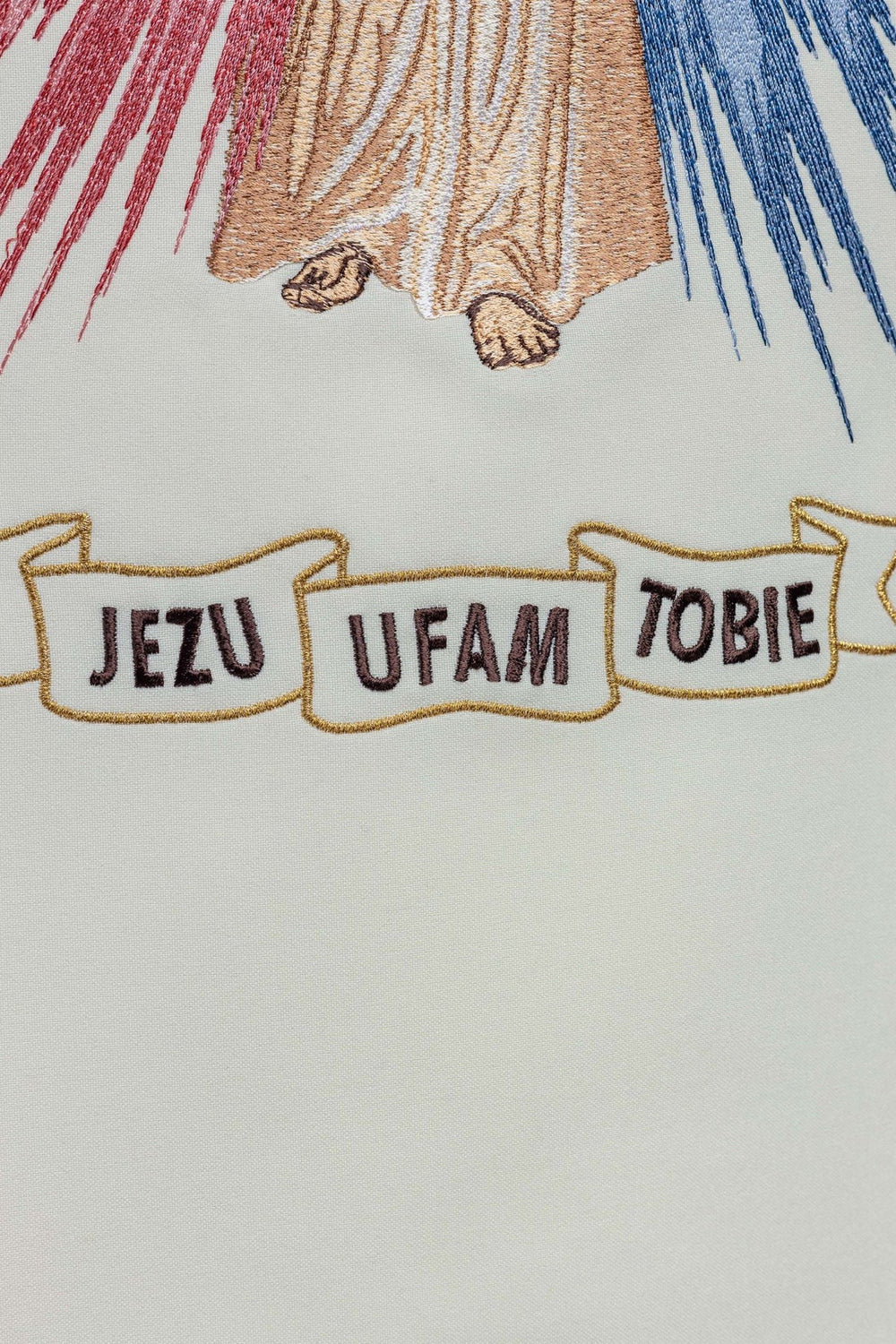 Ornat haftowany Jezu Ufam Tobie - ecru lub złoty (H17) - zdjęcie 4