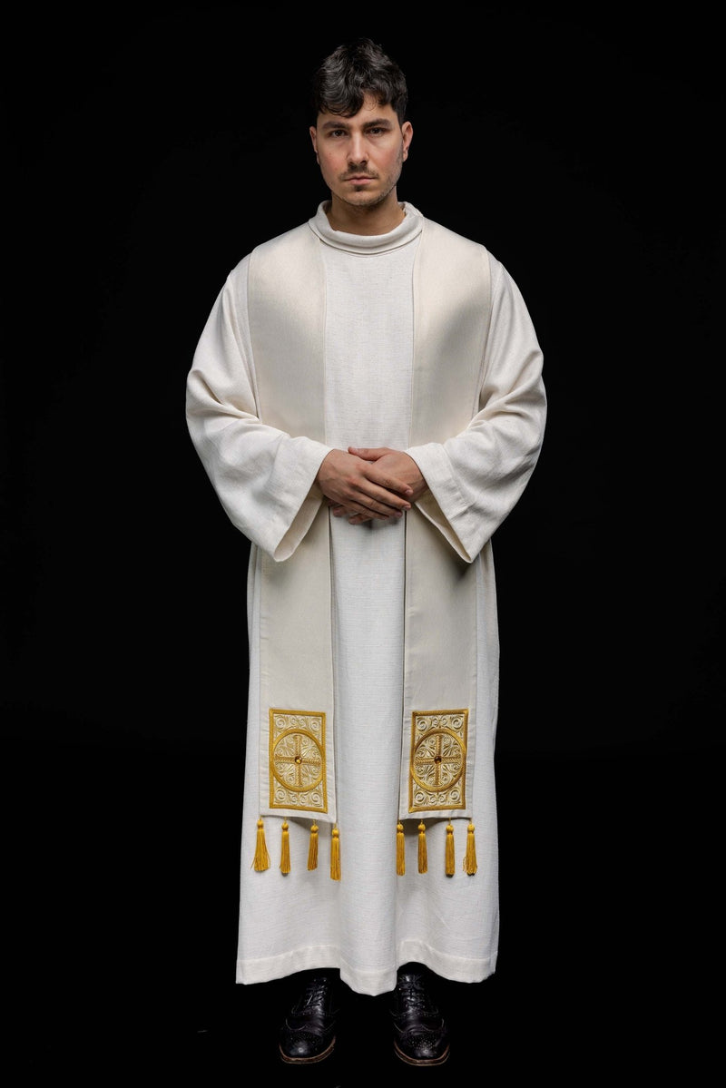 Stuła haftowana zdobiona chwostami (2H) - EUCHARYSTYCZNE
